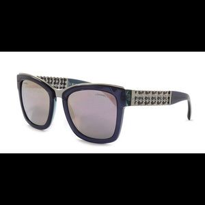 Chanel mirrored metallic sunglasses purple lenses